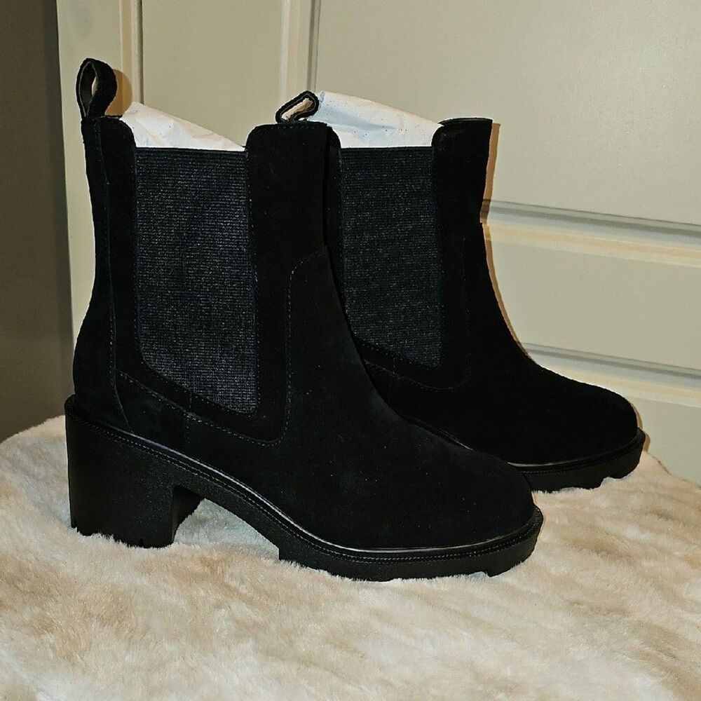 LISA VICKY- WOMEN'S Stylish Black Heeled Boots for Women Size 7.5 - Picture 3 of 11
